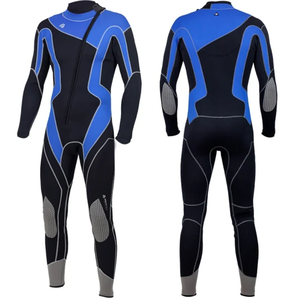 3MM Neoprene Men Wetsuit Swimming Surfing Scuba Diving Snorkeling Warm One-piece Long-sleeved Swimsuit Front Zipper Diving Suit - Image 3