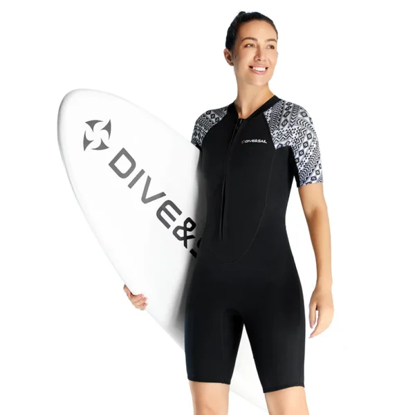 Wetsuit Women Men 3mm Neoprene Dive Wet Suit for Cold Water Short Thermal Swimsuit Snorkel Suit for Snorkeling Scuba Diving Surf - Image 2