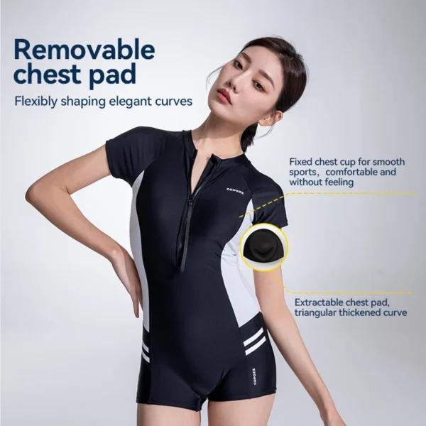 COPOZZ Women's Swimsuit Anti UV One-piece Swimwear UPF 50+ Diving Wetsuit Thin Rash Guard Zipper Snorkeling Swim Surf Suit - Image 3