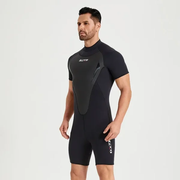 3MM Neoprene Wetsuit Men's One-piece Short Sleeve Thickened Cold Insulation Diving Suit Women's Surf Snorkel Sunscreen Swimsuit - Image 3