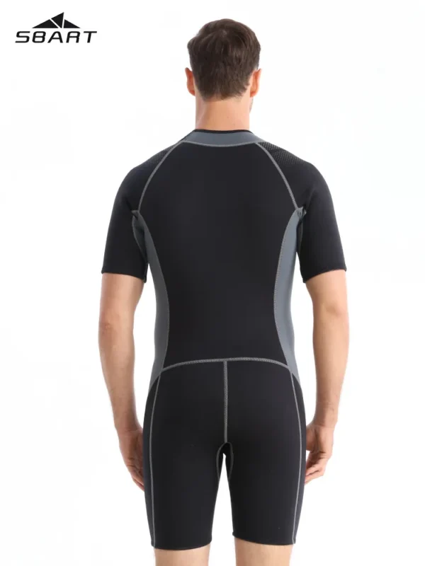 1.5mm Neoprene Mens Diving Suit Adults One-piece Wetsuit Front Zipper Cold-proof Short Sleeve Swimming Suit Kayak Surf Sports - Image 4
