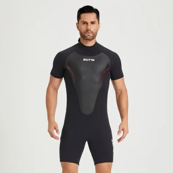 3MM Neoprene Wetsuit Men's One-piece Short Sleeve Thickened Cold Insulation Diving Suit Women's Surf Snorkel Sunscreen Swimsuit