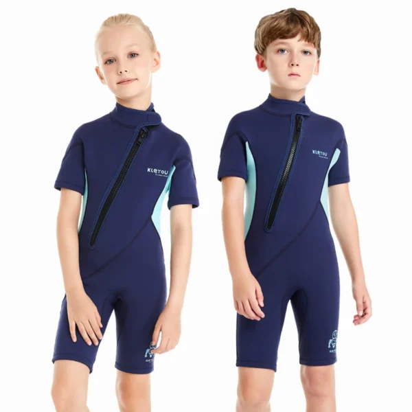 Kids Surfing Wetsuit 2mm Neoprene Shorty Diving Suit For Boys Scuba Thermal Swimwear Girls Thick Swimsuit Children Wet Suits - Image 2