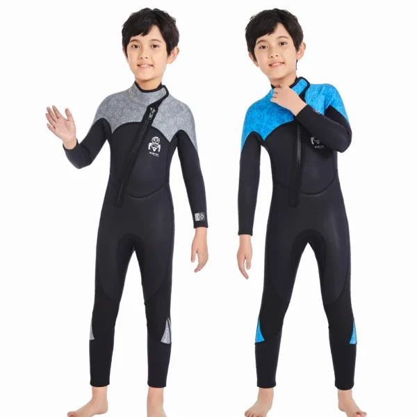 Youth Thick Thermal Swimsuit for Kids, Neoprene Wetsuit, Surfing Scuba Diving Suit, Underwater Freediving, Wet Suits for Boys - Image 4