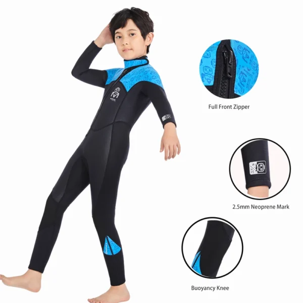 Youth Thick Thermal Swimsuit for Kids, Neoprene Wetsuit, Surfing Scuba Diving Suit, Underwater Freediving, Wet Suits for Boys - Image 6