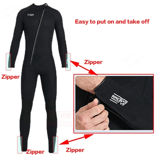 Premium 3MM Neoprene Wetsuit Men One-Piece Suits Keep Warm Surf Scuba Diving Suit Fishing Spearfishing Kitesurf Women WetSuit - Image 3