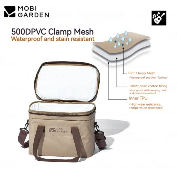 MOBI GARDEN 20L Ice Cooler Insulated Bag for Camping Outdoor Picnic Beach Drinks Beer Travel Food Storage Bag Leakproof PVC Pack - Image 3