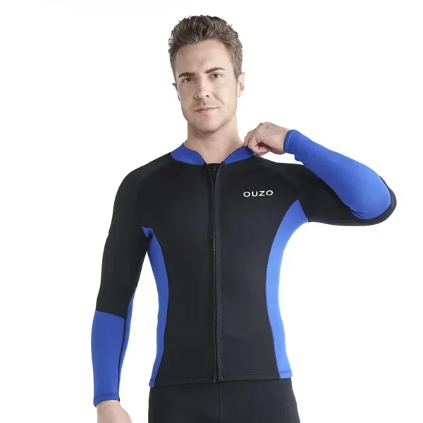 Men's 1.5mm Neoprene Wetsuit Top Anti-jellyfish Surfing Diving Swimming Swimsuit Long-Sleeve Warm Top Sweating Sauna Yoga Jacket - Image 6