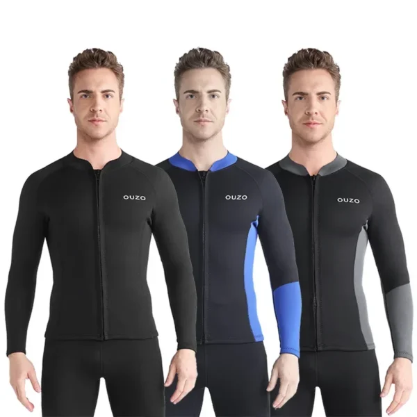 Men's 1.5mm Neoprene Wetsuit Top Anti-jellyfish Surfing Diving Swimming Swimsuit Long-Sleeve Warm Top Sweating Sauna Yoga Jacket