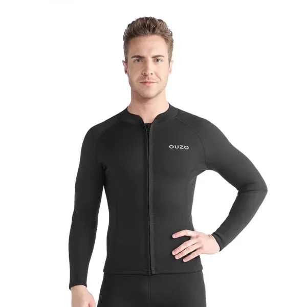 Men's 1.5mm Neoprene Wetsuit Top Anti-jellyfish Surfing Diving Swimming Swimsuit Long-Sleeve Warm Top Sweating Sauna Yoga Jacket - Image 5